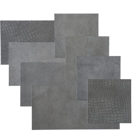 WallArt Leather Tiles Jordan Bluish Grey 32 pcs - Grey