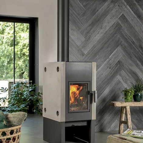 WallArt Planches d'aspect de bois Chene de bois de grange Gris cendre