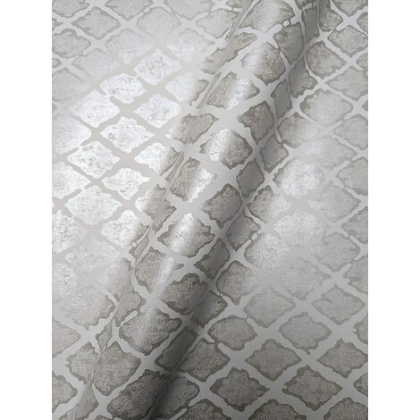 WALLCOVER Papier Peint Intissé Rayures Beige Crème Argent Paillettes Rayures Lignes moderne Effet Brillant Papier Peint Rayé Maison de Campagne Made in Germany