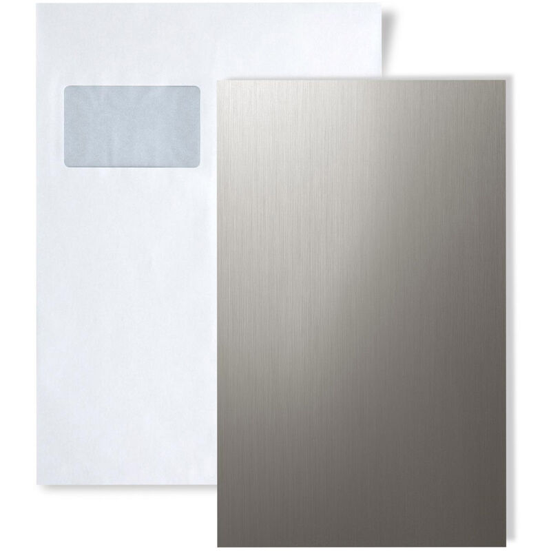 Wallface - 1 sample piece S-12431 titan brushed Deco Collection Sample of decorative panel in din A5 size - silver