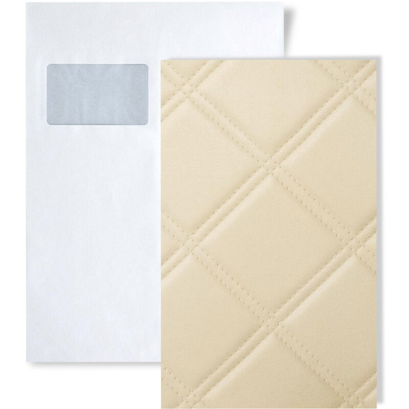 1 SAMPLE PIECE S-13867 ROMBO 85 CREME Leather Collection Sample of decorative panel in DIN A4 size - Wallface