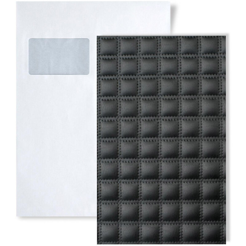 1 SAMPLE PIECE S-15032 QUADRO NERO Leather Collection Sample of decorative panel in DIN A4 size - Wallface