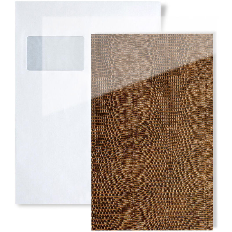 1 SAMPLE PIECE S-16981 WallFace LEGUAN COPPER AR+ S-Glass Collection Sample of decorative panel in DIN A5 size - brown