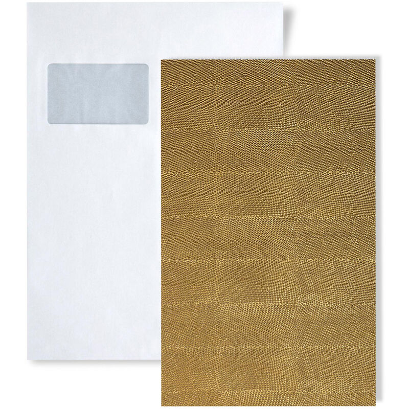 1 SAMPLE PIECE S-17016 PEARL RAY GOLD Leather Collection Sample of wallcovering in DIN A4 size - Wallface