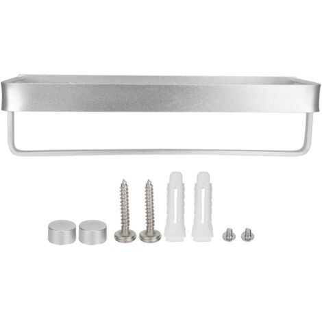 WallMounted Storage Rack Shower Shelf Multifunctional Storage Holder for Kitchen Bathroom(40cm Storage Rack with Rail )