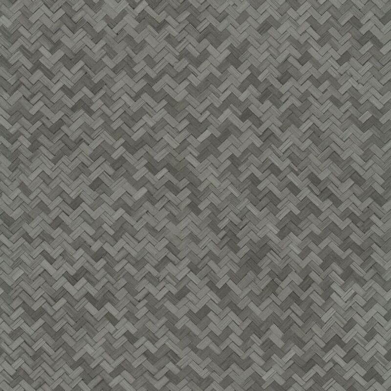 Noordwand - Wallpaper Botanica Rattan Wickerwork Black and Grey