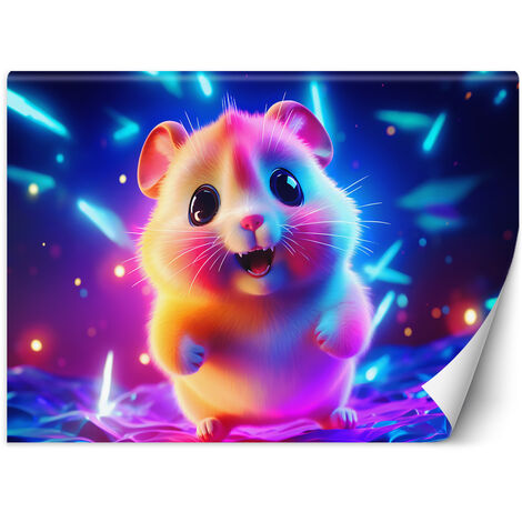 Wallpaper, Cute hamster neon - 350x245