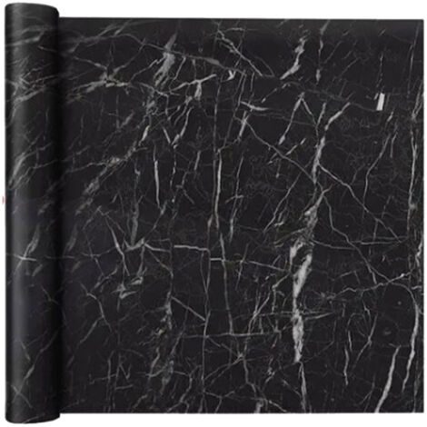 Wallpaper Marbling Black Self Adhesive Wallpaper 40x300cm for Office Home Decoration