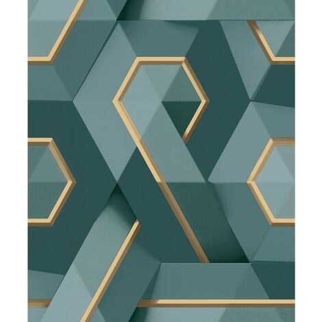 Emerald And Gold Fabric, Wallpaper and Home Decor | Spoonflower