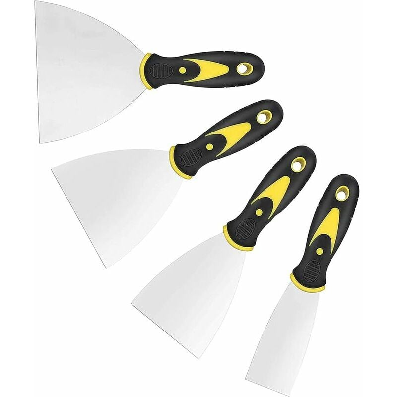 Wallpaper Scrapers, 1.5'', 3'', 4'', 5'' Wide, Putty Knife Set, Metal Spackle Knife Painting Tools (4 Pack)