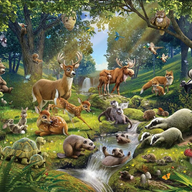 

Papel de pared fotográfico Animals Forest 43060 - Multicolor - Walltastic
