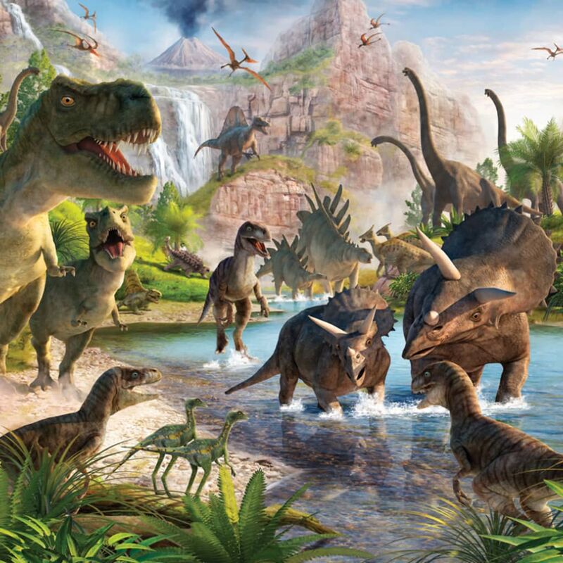 

Papel de pared fotográfico Dinosaur Land 41745 - Multicolor - Walltastic
