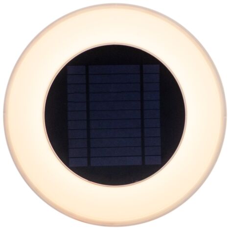 WALLY Lampada da parete rotonda a carica solare. Dimensioni ø39x8 cm. Luce fredda a LED. Prodotto in Spagna