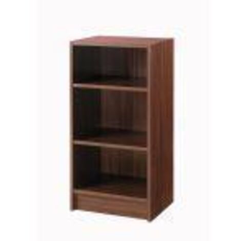 Walnut Borwn Small Narrow Bookcase Compact Slim Storage Unit Adjustable Shelves