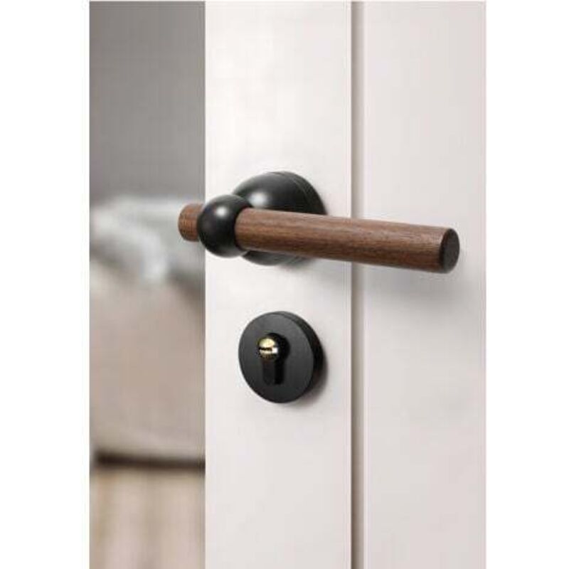 Walnut door lock, silent interior door lock, new Chinese-style wooden door handle