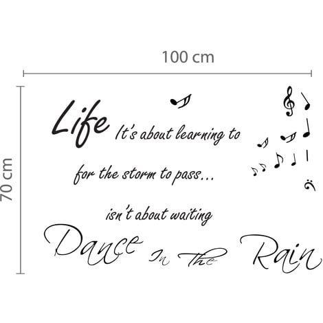 Walplus Frame Sticker Dance in the Rain Quote & Dance in The Rain
