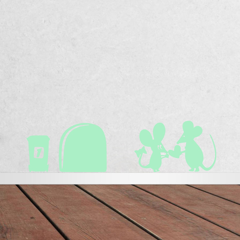 Walplus Wall Decals Two Mouse Glow in Dark sticker