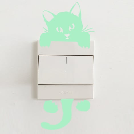 Walplus Wall Sticker Glowing Cat Decals Art