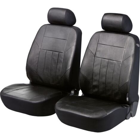 Walser Autositzbezug Kunstleder Soft Nappa schwarz für zwei Vordersitze 6-teilig Sitzbezug
