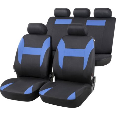 Walser Autositzbezug Nampa Komplett-Set blau schwarz Sitzbezug