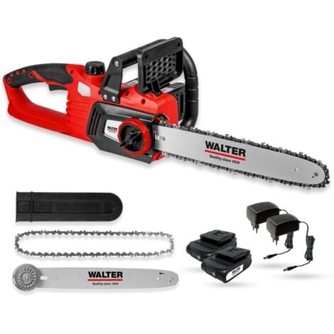 WALTER WERKZEUGE WALTER Akku-Kettensäge Li-Ion 40 V Brushless inkl. 2x Akku 2 Ah, 2x Ladegerät