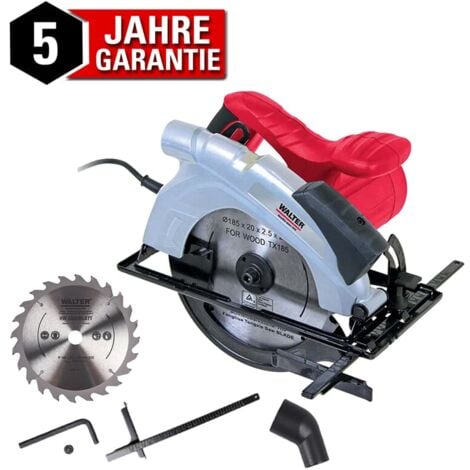 WALTER WERKZEUGE Walter Handkreissäge 1200W 230V Ø185mm Kreissäge mit Parallelanschlag