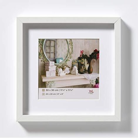 walther design bianca 30 x 30 cm con passe-partout, cornice in legno Stoccolma EA339W