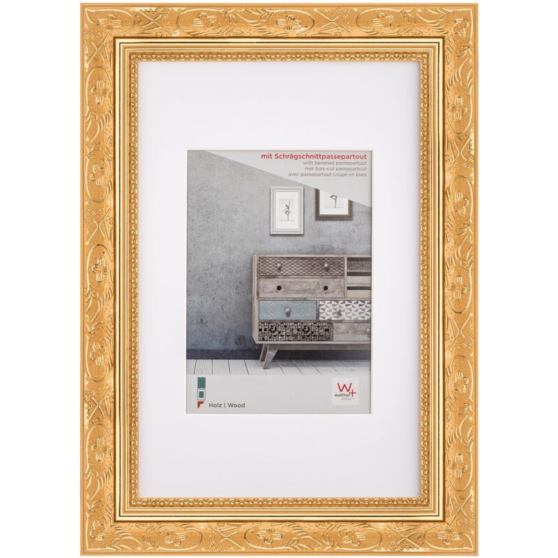 Design Cadre photo baroque of bois, 30 x 40 cm, doré, CR040G - Walther