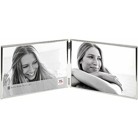 Walther design Chloe - Doppia cornice per ritratto, argento, 2 x 9 x 13 cm (orizzontale)