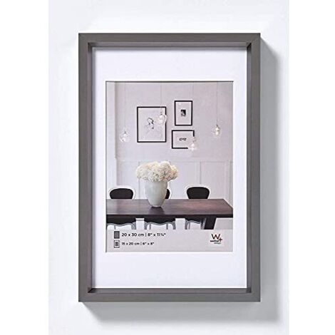 walther design cornice in acciaio 15 x 20 cm con passe-partout, cornice in plastica Steel Style ES520D