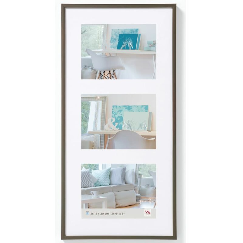 

Walther Design Marco de fotos New Lifestyle color acero 3x15x20 cm - Marrón