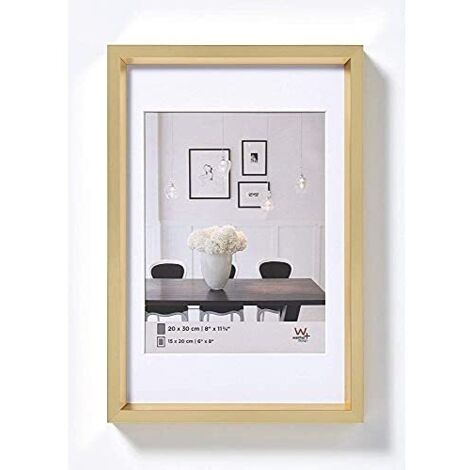 walther design oro 30 x 45 cm con passe-partout, cornice in plastica Steel Style ES045G