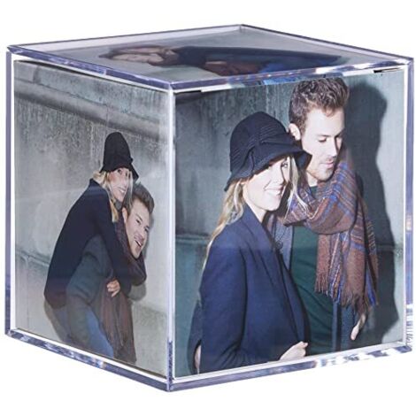 walther design Photo Cube 8,5 x 8,5 cm in Vetro Artistico Confezione Doppia, cubo Fotografico MW100AD