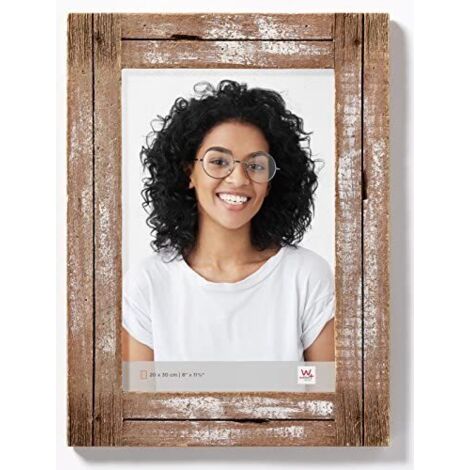 Walther Design YA318Y Dupla, cornice in legno per ritratti in stile shabby chic, rosso (bordeaux) / verde, formato foto 13 x 18 cm