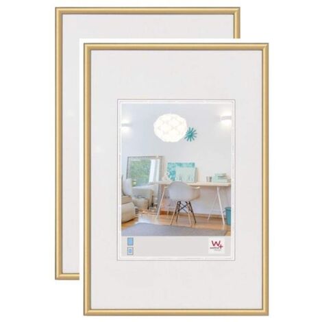 walther designPortafoto oro 30 x 45 cm confezione doppia, cornice in plastica New Lifestyle KV045GD
