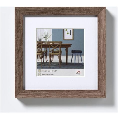 Walther Fiorito Cornice Portafoto 30x30cm in Legno Noce con Passepartout