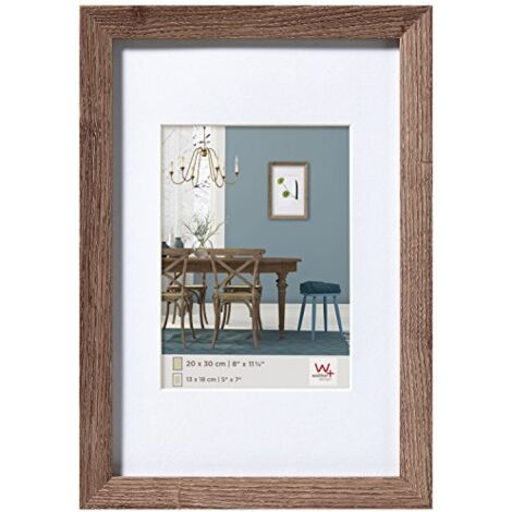 Walther Fiorito Cornice Portafoto 30x40cm in Legno Noce con Passepartout