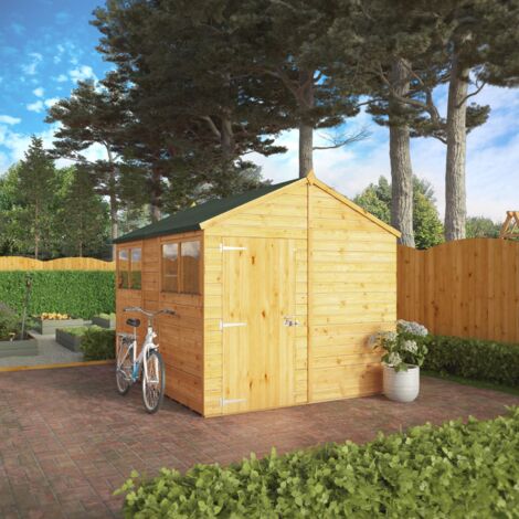 Waltons 10 x 8 Premium Wooden Shed Shiplap Apex Tongue and Groove with Windows 10ft x 8ft