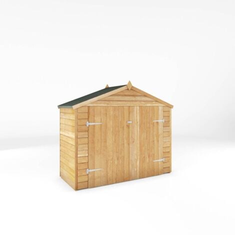 Waltons 3 x 7 Overlap Apex Wooden Garden Bike Storage Shed