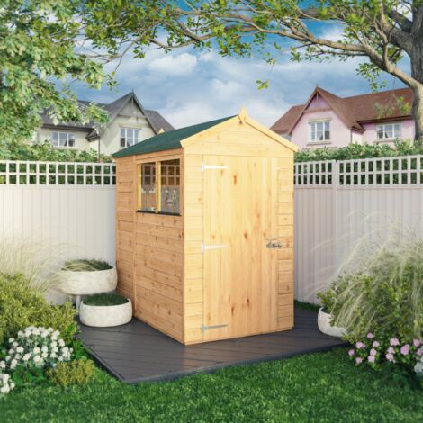 Waltons 6 x 4 Premium Wooden Shed Shiplap Apex Tongue and Groove with Windows 6ft x 4ft