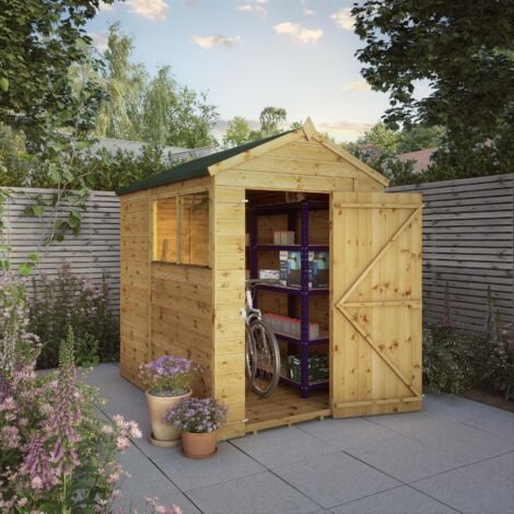 Waltons 7 x 5 Wooden Garden Shed Shiplap Apex Roof Storage Shed with Windows