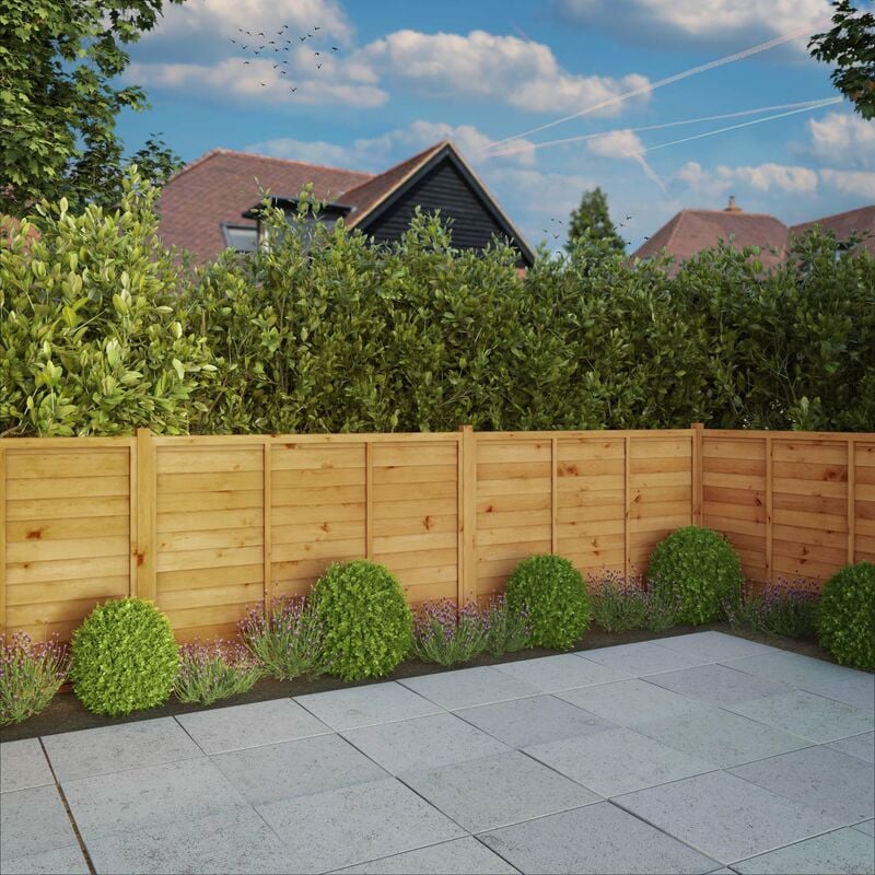 Image of Pressure Treated Super Lap Wooden Garden Fencing 1220mm - 4 Pack - Waltons