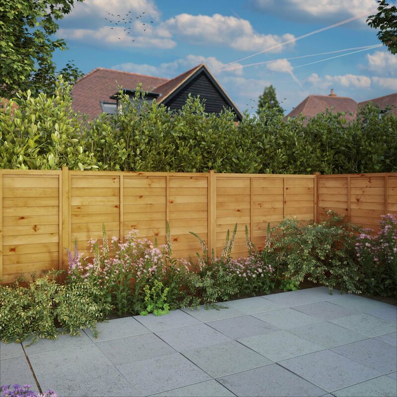 Image of Pressure Treated Super Lap Wooden Garden Fencing 1524mm - 20 Pack - Waltons