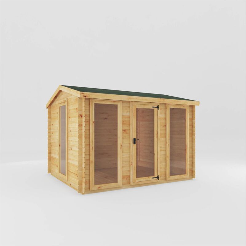 Waltons Wooden Reverse Apex Garden Room Double Door 19mm Log Cabin - 3.5m x 3.0m Log Cabin