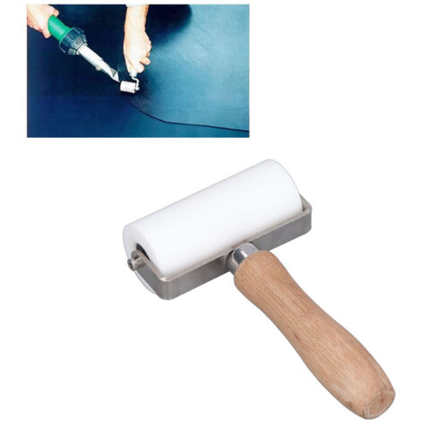 [Walzvorrichtung] [Silikonwalze] [90 mm] Silikon-Presswalze für Hochtemperaturschweißen (280 °C), abnehmbare Konstruktion, Holzgriff, importierte NSK-Lager