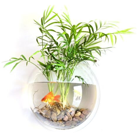 Wand-Aquarium – Wandmontiertes Kastenmodell, 1/2 Durchmesser 150 mm/230 mm – Klares Acrylglas für die Dekoration von Wohn- und Büroräumen