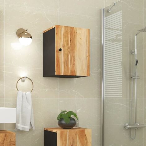 Wand Badezimmer Schrank 38x33x48cm aus massivem Akazienholz