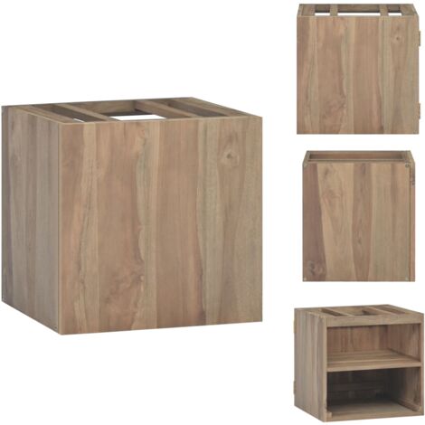 Wand-Badschrank 46x25,5x40 cm Massivholz Teak - Wandregal Bad - Holzschrank Bad - Teekmöbel - Badezimmeraufbewahrung - Handtuchhalter