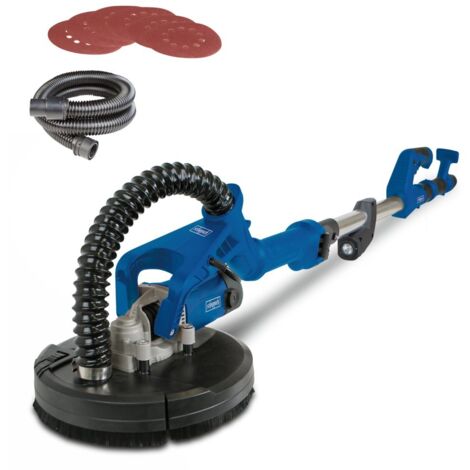 Wand & Deckenschleifer DS920 Scheppach Trockenschleifer 710 W Ø 225 mm bis 90° neigbarer Kopf teleskopierbar inkl. 6 Schleifscheiben