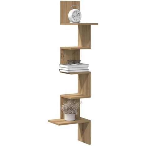 Wand-Eckregal Artisan-Eiche 32x32x127,5 cm Holzwerkstoff vidaXL
